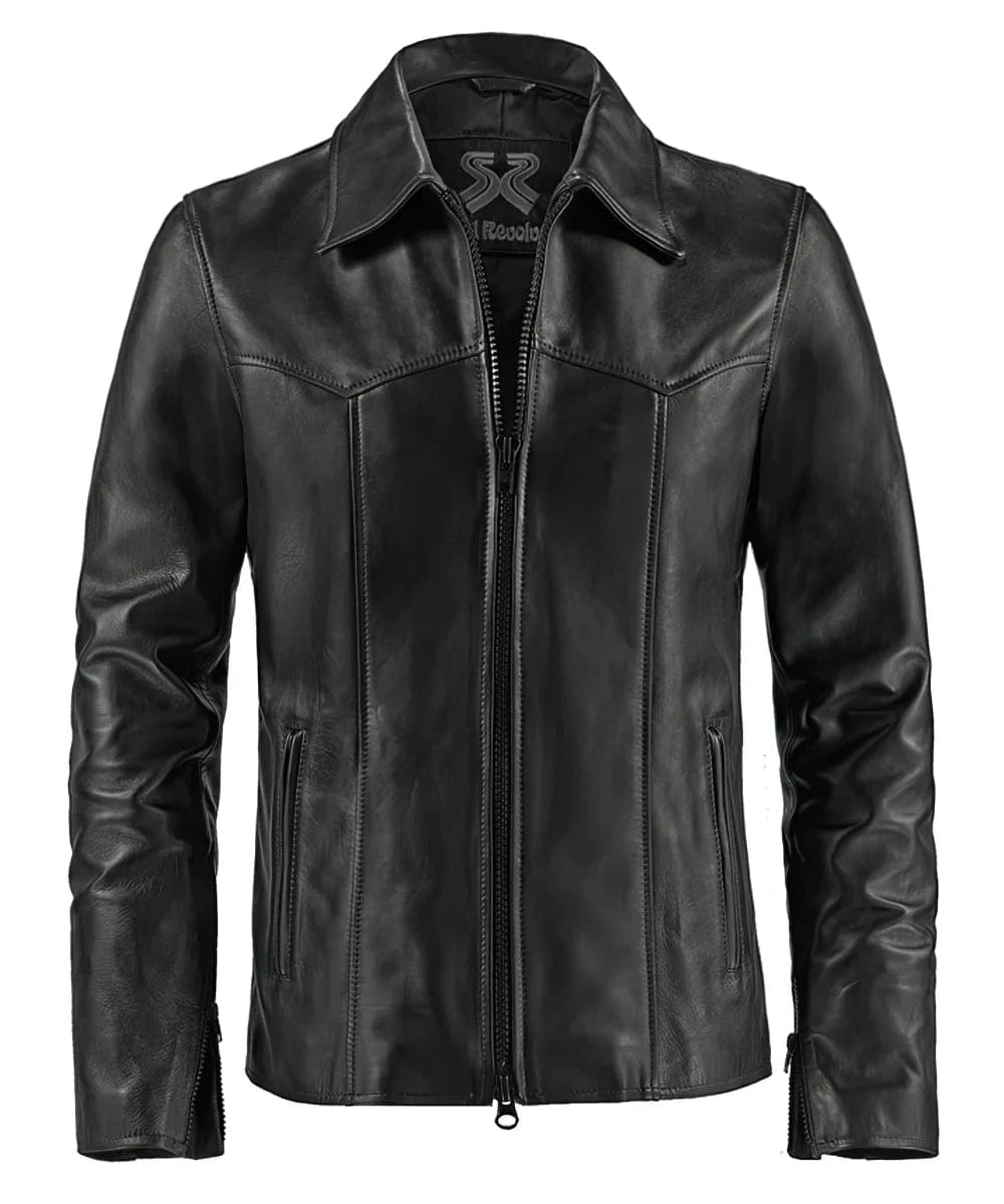 Men's Black Leather Jacket - Vintage Style - The Wheelman | Soul