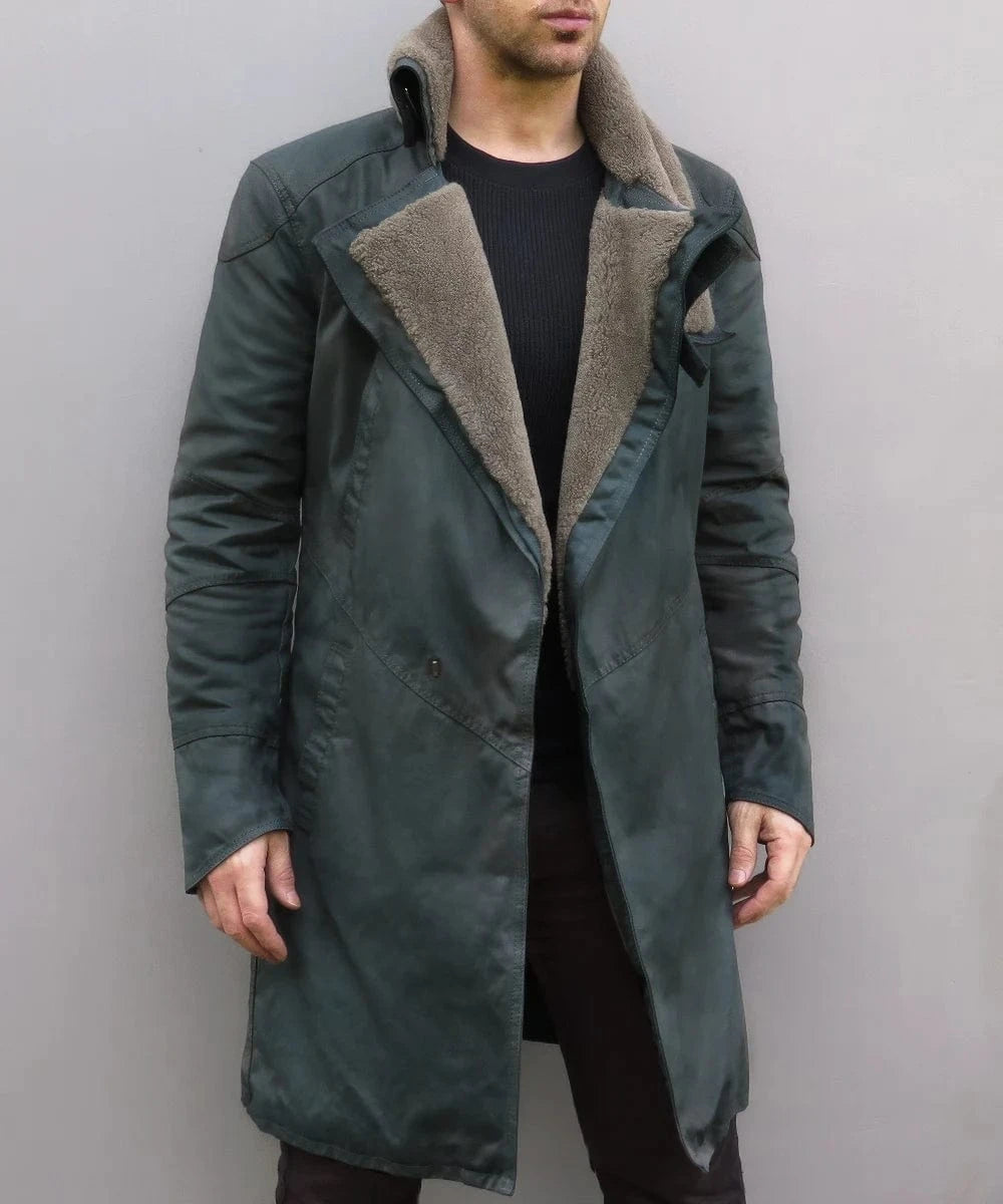 Front view of model wearing the Soul Revolver Blade Runner 2049 Coat.