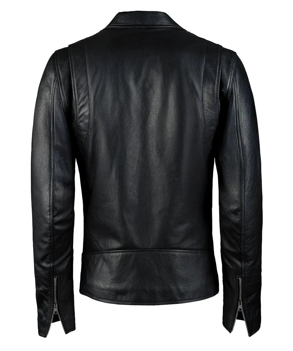 Soul Revolver mens Ghost Rider leather jacket back view