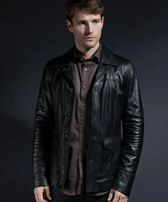 Men's Black Leather Jacket - Vintage - Hitman | Soul Revolver Men's Black Leather Jacket - Vintage - Hitman | Soul Revolver