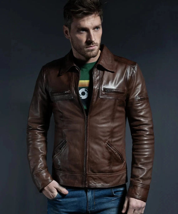 Men's Brown Vintage Leather Jacket - Lynch | Soul Revolver