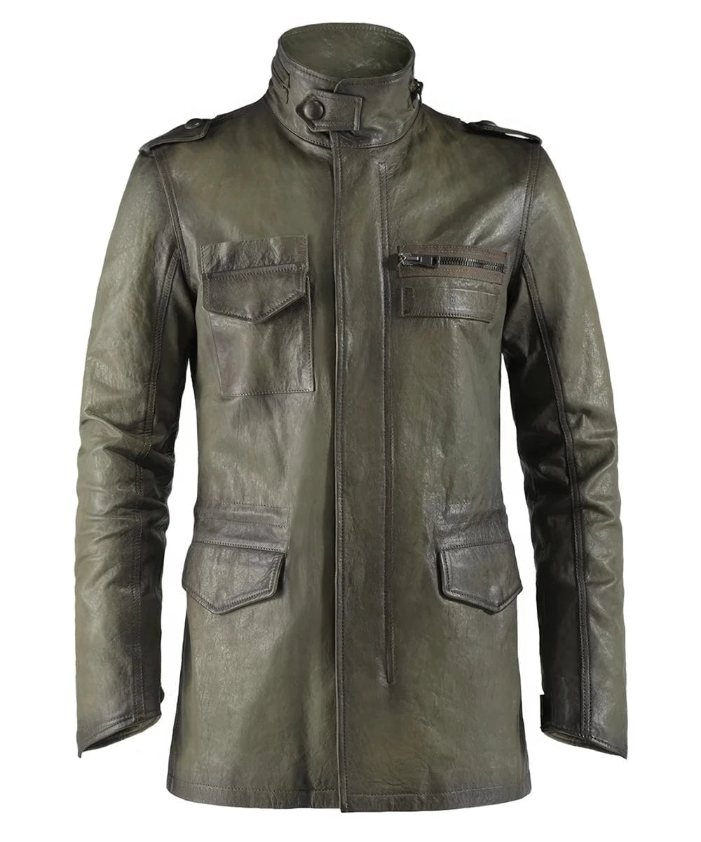 Soul Revolver Leather Jacket mens olive Reese leather jacket