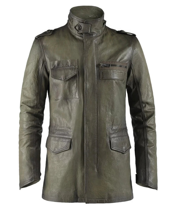 Soul Revolver Leather Jacket mens olive Reese leather jacket