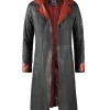 Black & red leather coat, inspired by the grey coat worn by Dante in the video game DmC5