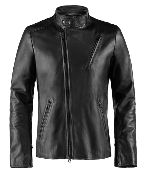 Tony Stark Iron Man leather jacket in black Italian leather.