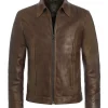 Wolverine X-Men vintage brown leather jacket for men worn by Logan.