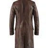 Antique brown leather coat. Vintage style made in Italy.